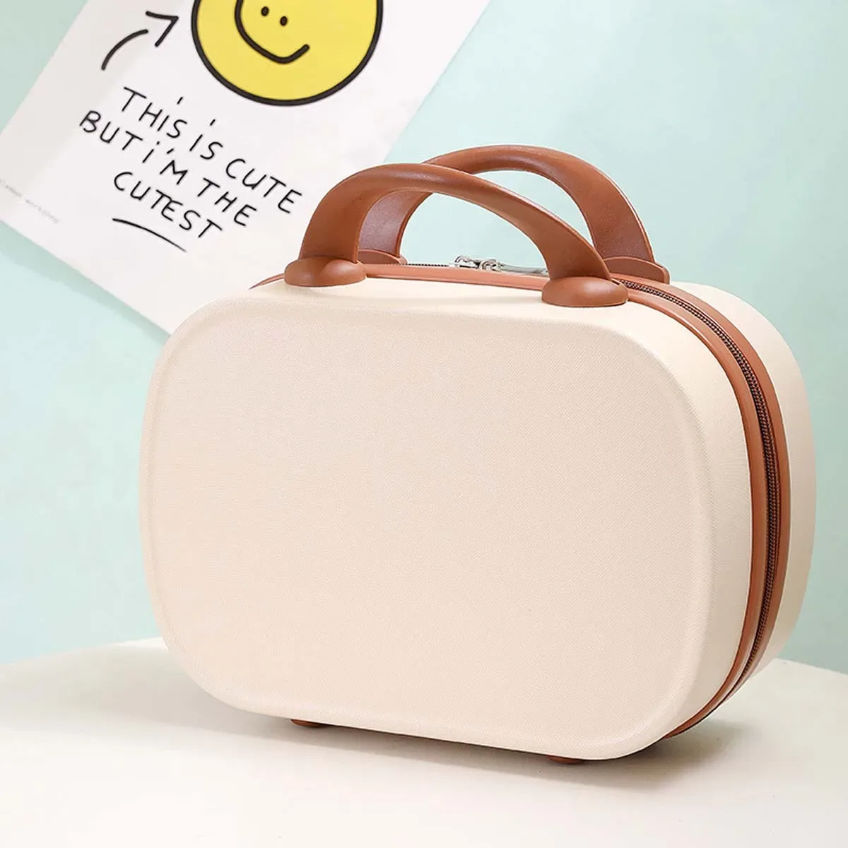 bagage à main contrasté de couleur, petite trousse de maquillage pour femmes, pratique, étui de mot de passe de voyage de 14 pouces, mini sac de rangement léger