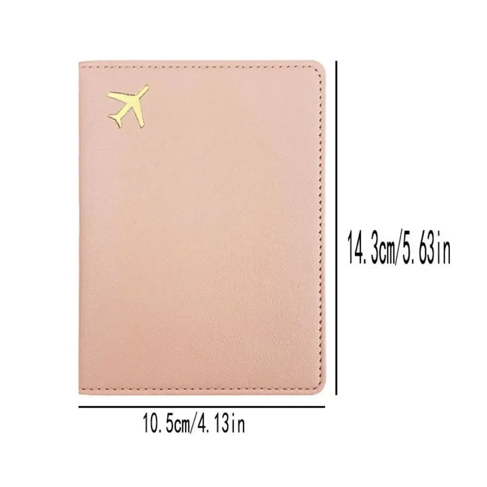 porte-passeport en cuir pu, léger, étanche, étui de rangement portable, housse de protection pour passeport de couleur unie