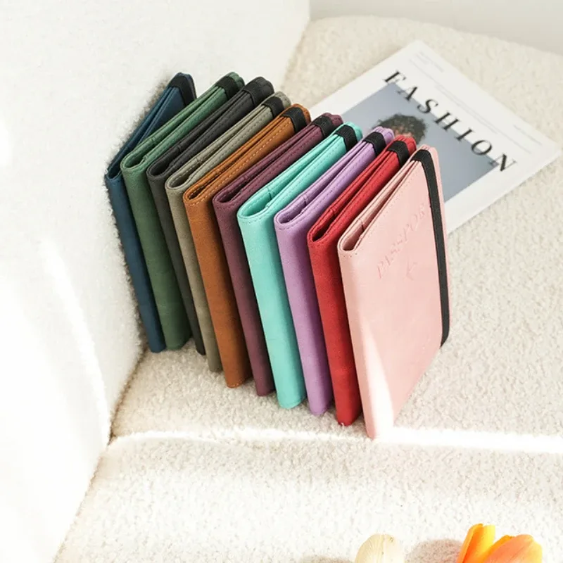 pochette de voyage rfid anti-électronique 2026, étui en cuir pu simple et élégant, porte-documents multifonctionnel, portefeuille de voyage