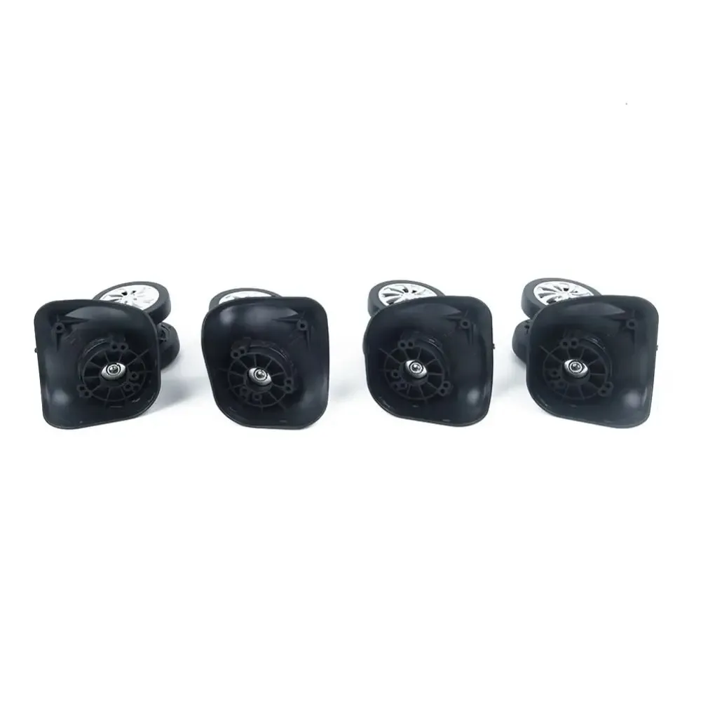 4 roues universelles pour valise, roulettes pivotantes à 360 degrés, pièces de rechange, roulettes silencieuses noires pour valise à roulettes