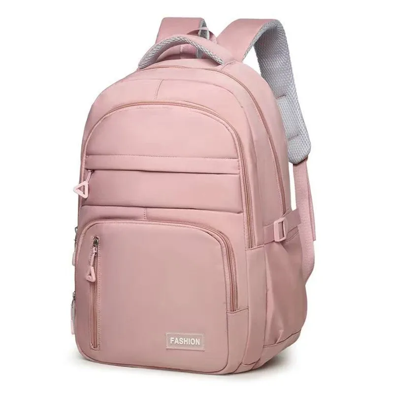 sac à dos de couleur neutre pour hommes et femmes, couleur pure, adapté aux voyages et sorties étudiants. conception de fermeture éclair multicouche.