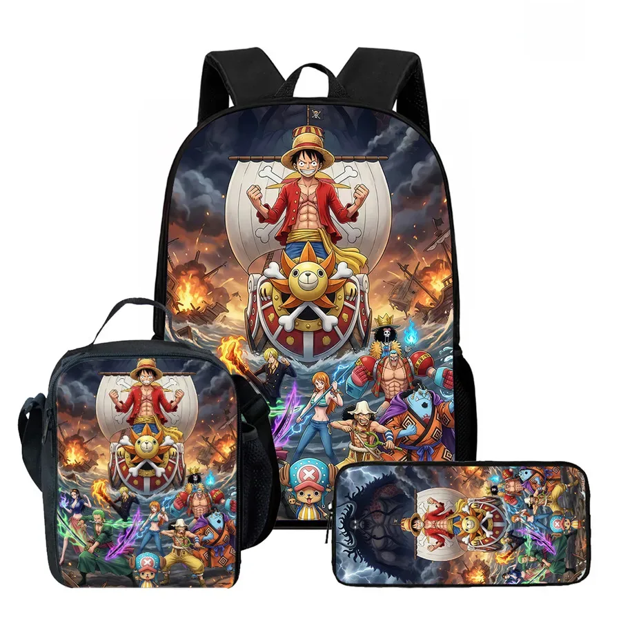 ensemble de sac à dos scolaire 3 pièces 15 pouces avec sac à lunch et trousse à crayons, durable, léger, unisexe, pour garçons et filles de 6 à 10 ans