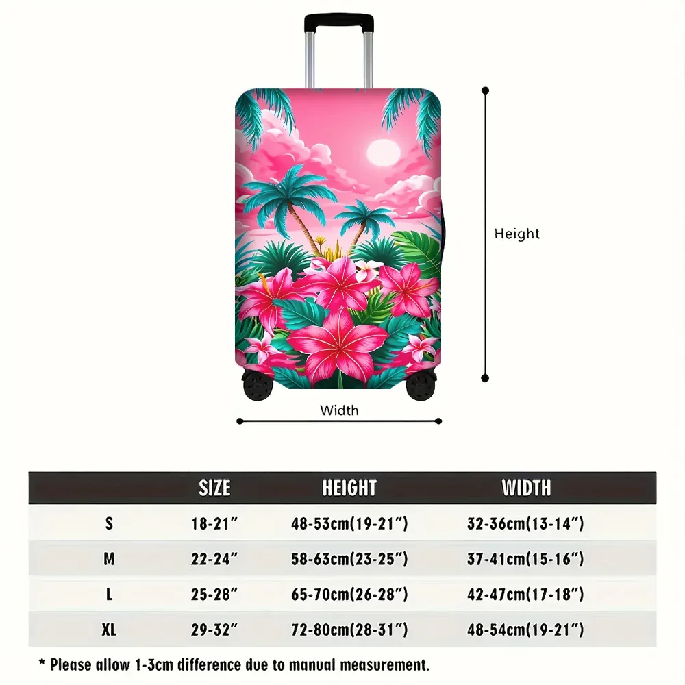 1 housse de bagage à imprimé tropical paradise pour bagages de 18 à 32 pouces ; accessoires de voyage anti-poussière et élastiques pour une protection efficace