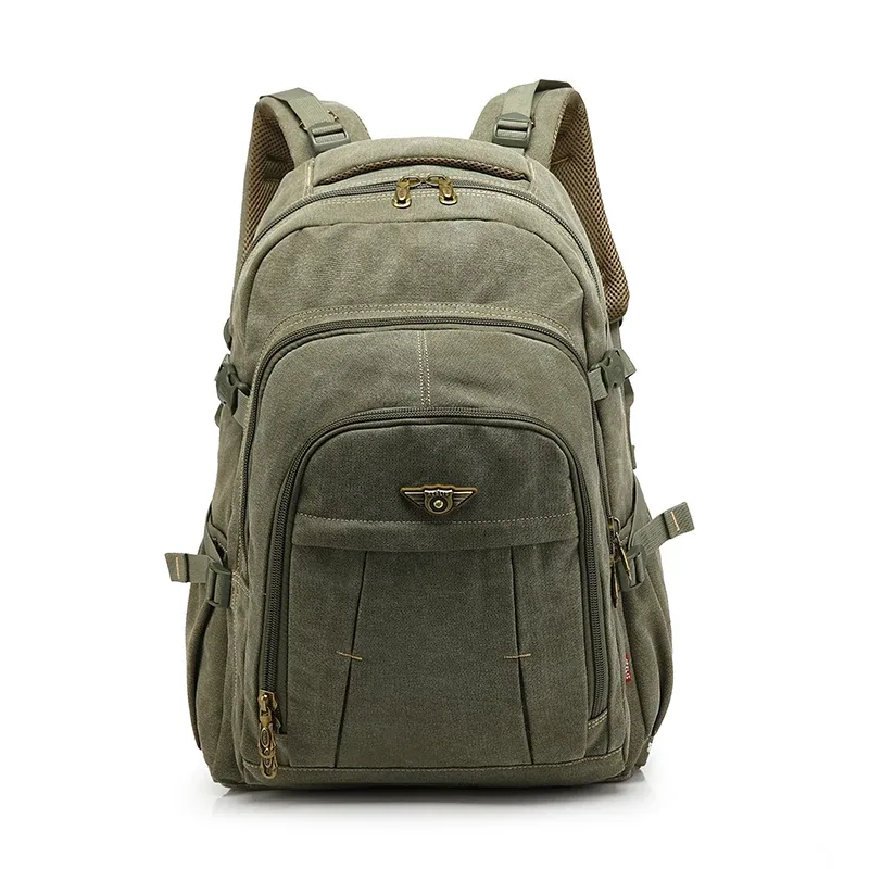sac à dos vintage en toile pour ordinateur portable, 17.3/15.6 pouces, avec fermeture éclair, pour voyage, cartable d'école