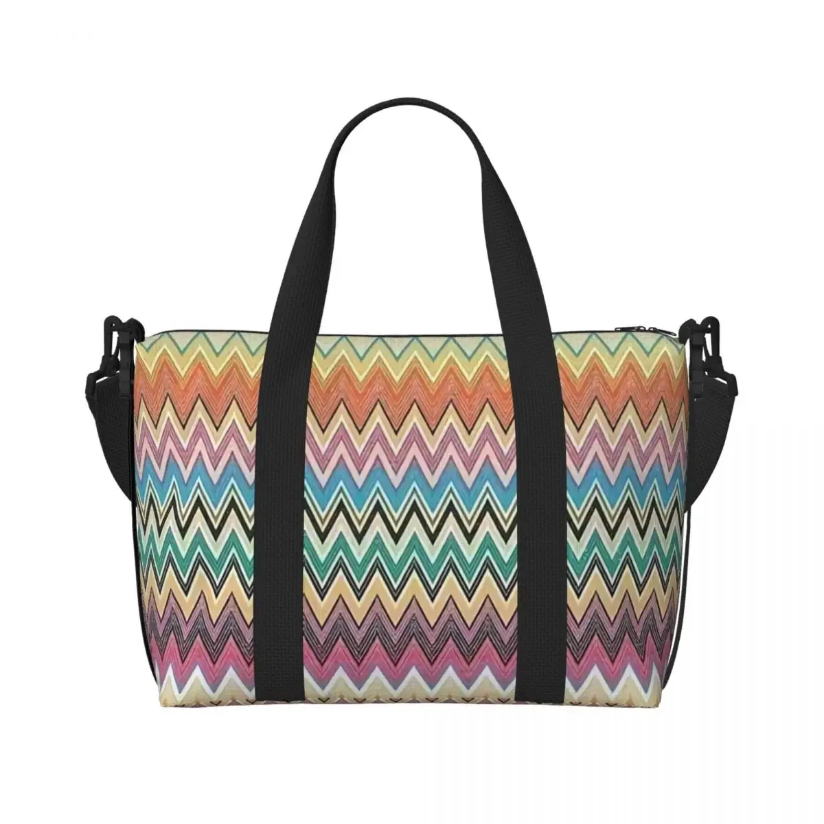 sac fourre-tout boho personnalisé pour femme, sac de plage moderne chic, extra large, sac de sport à main, géométrique, multicolore, sacs de voyage, sacs à provisions