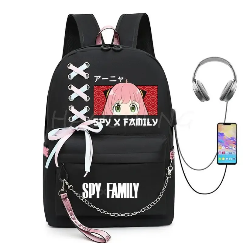 spy x family anya forger anime sac à dos pour femmes kawaii design étudiant école sac à bandoulière toile jeunesse voyage en plein air sac à dos
