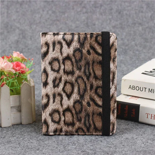 housse de passeport avec bande de fixation, étanche, avec clip intégré, protection rfid, motif léopard, porte-passeport, accessoires de voyage