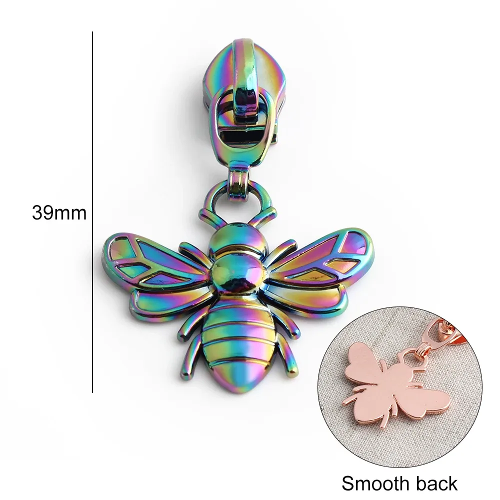 5/10/20 pièces en forme d'abeille 5 #   têtes de fermeture éclair pour fermetures éclair en nylon, tirettes de fermeture éclair pour sacs, vêtements, bagages, kit de réparation, accessoires de couture diy