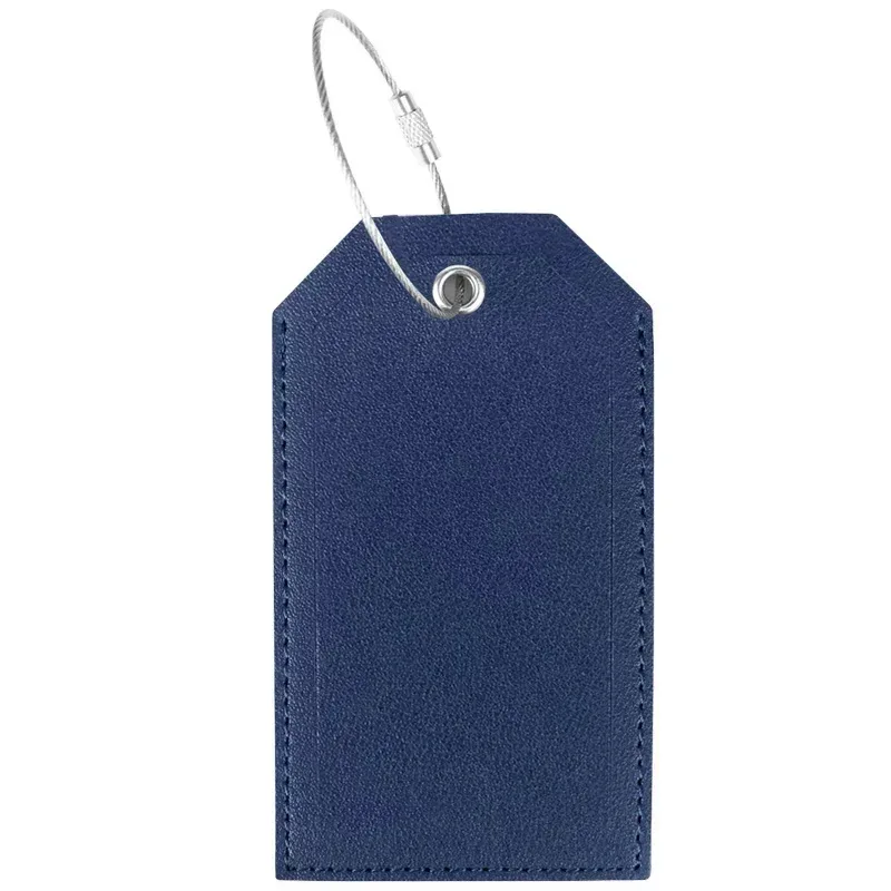étiquettes de bagage en cuir pu pour hommes et femmes, document solide, valise, accessoires de voyage, nom, adresse d'identification, mode, 1 pièce