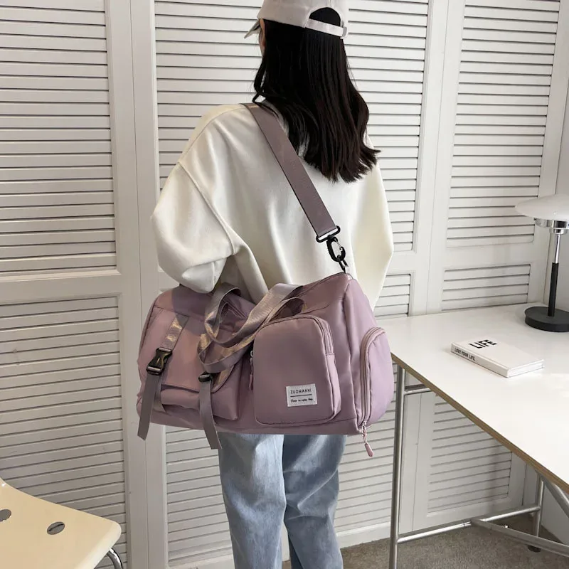 sac de voyage imperméable avec compartiment séparé pour chaussures, sac de sport à compartiments sec/humide, sac bandoulière pour yoga et courts séjours