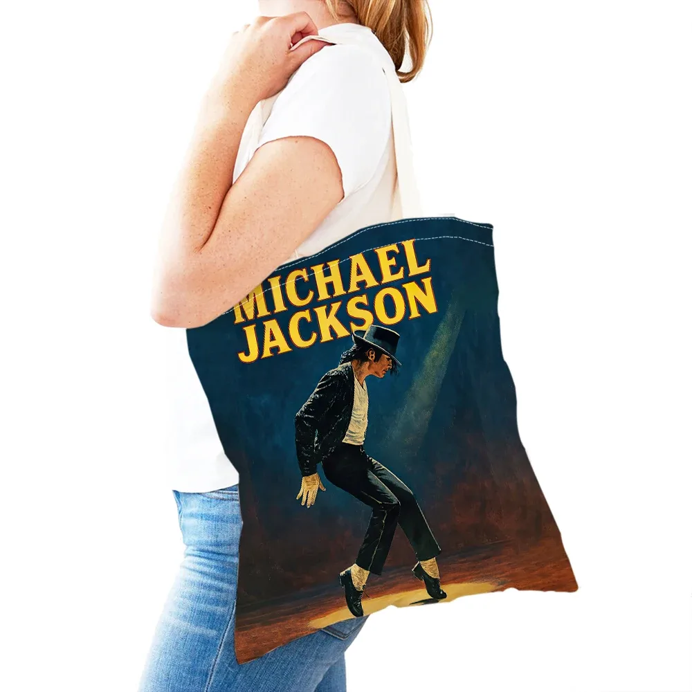sacs à main michael jackson lady, double impression, super star, sac fourre-tout pour femme, léger, album, sac à main pour fille