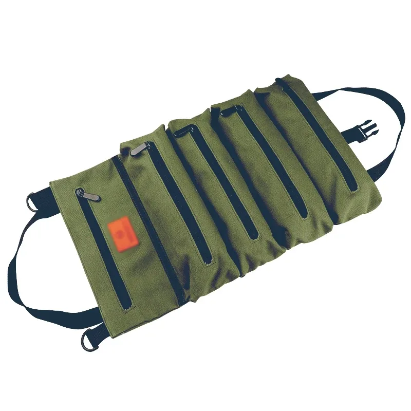 sac à outils en toile pour moto, rouleau d'outils en rouleau, sac à outils polyvalent, sac enroulable, sac de rangement d'outils de réparation manuels, kits d'outils