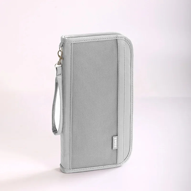 portefeuille de voyage rfid, organiseur de passeport, porte-documents, porte-cartes, pochette de rangement pour billets et argent avec dragonne pour le voyage