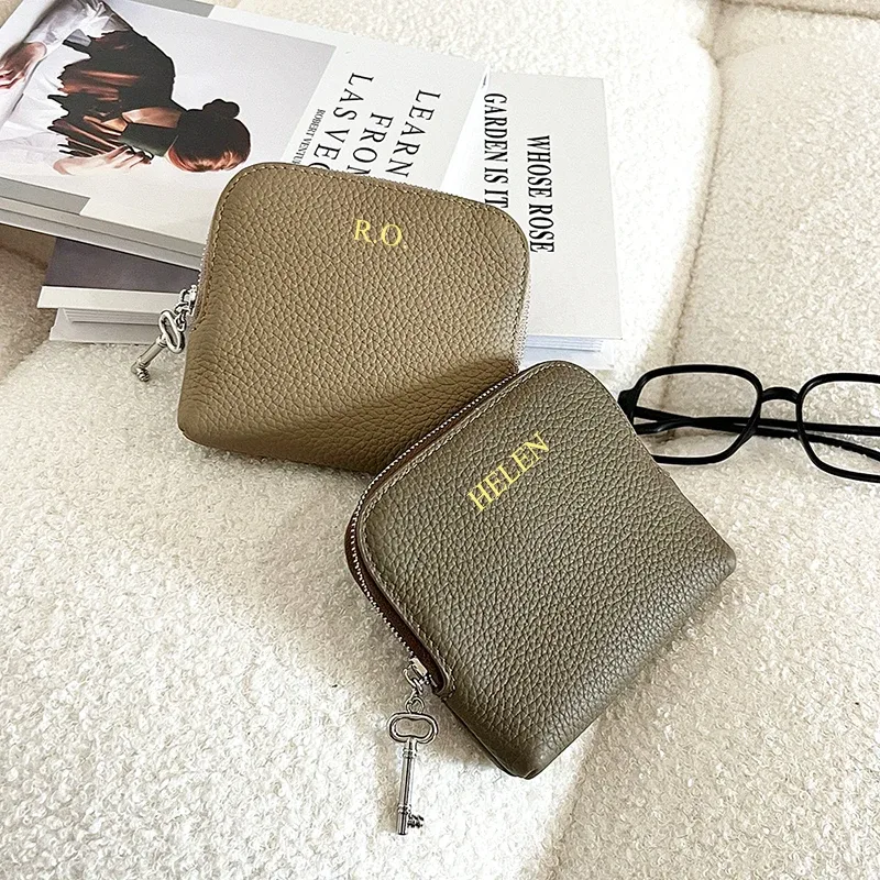 sac de rangement de bijoux en cuir véritable avec lettres gravées, sac de luxe pour femmes, pour montre, bracelet, collier, bagues, porte-monnaie, portefeuille