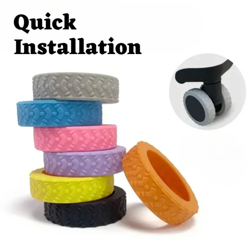 2-24pcs luggage wheels protector silicone wheels caster shoes travel luggage suitcase reduce noise wheel guard cover accessories