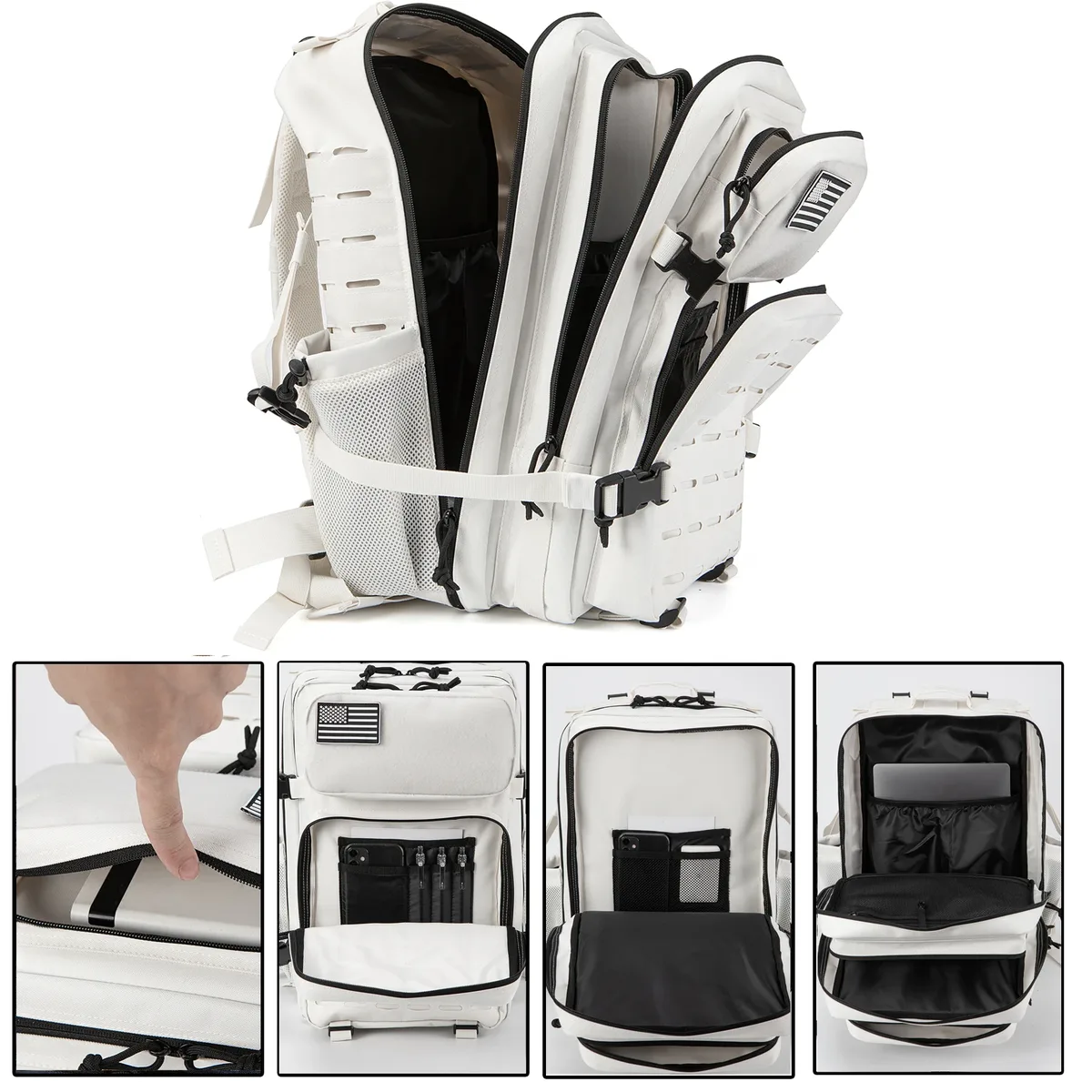 sac à dos tactique 25l/45l pour hommes et femmes, sac de survie en plein air, petit sac à dos d'école hking avec porte-bouteille