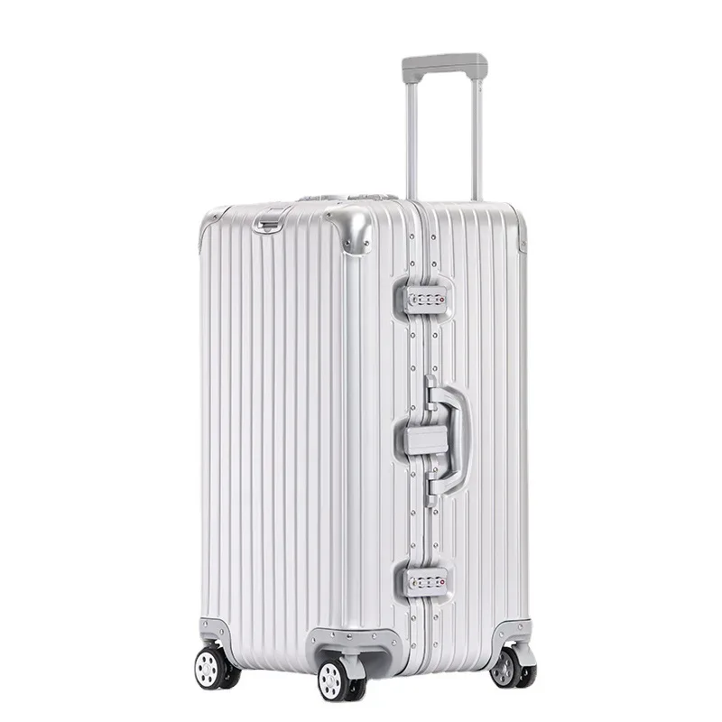 valise en alliage d'aluminium et de magnésium 100%, bagage métallique extra large, grande capacité, valise de 