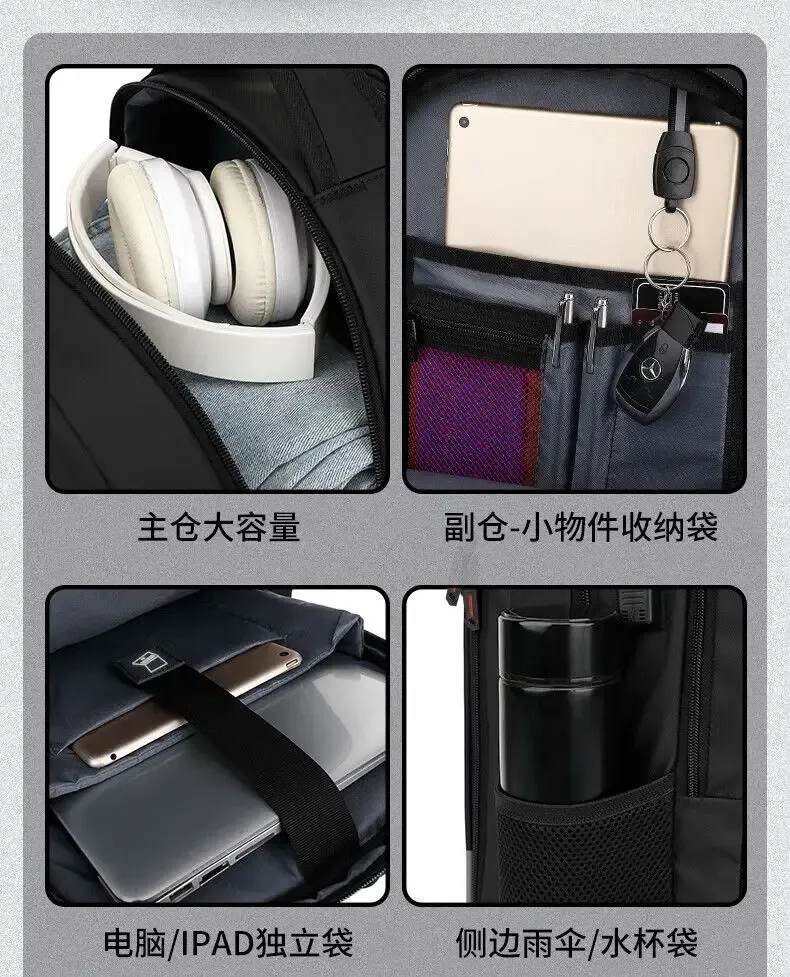 sac à dos suisse étanche de grande capacité pour hommes et femmes, sac pour ordinateur portable de chargement usb, sac de voyage d'affaires, 17 pouces