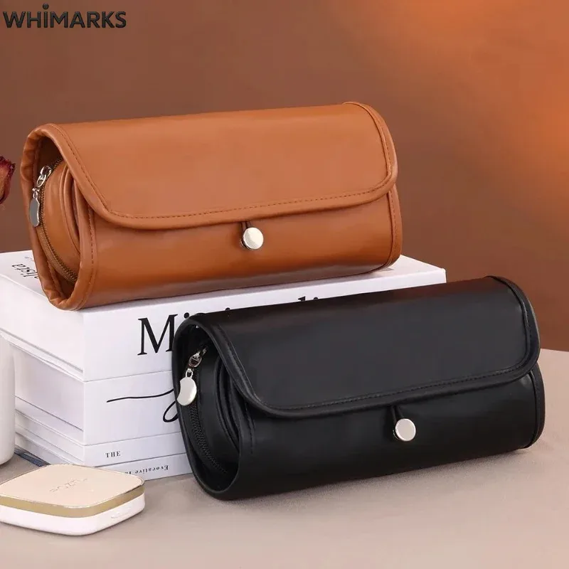 sac cosmétique whimarks, organisateur de pinceaux de maquillage et d'articles de toilette, sac de voyage imperméable et portable, pochette de rangement pour maquillage de grande capacité.