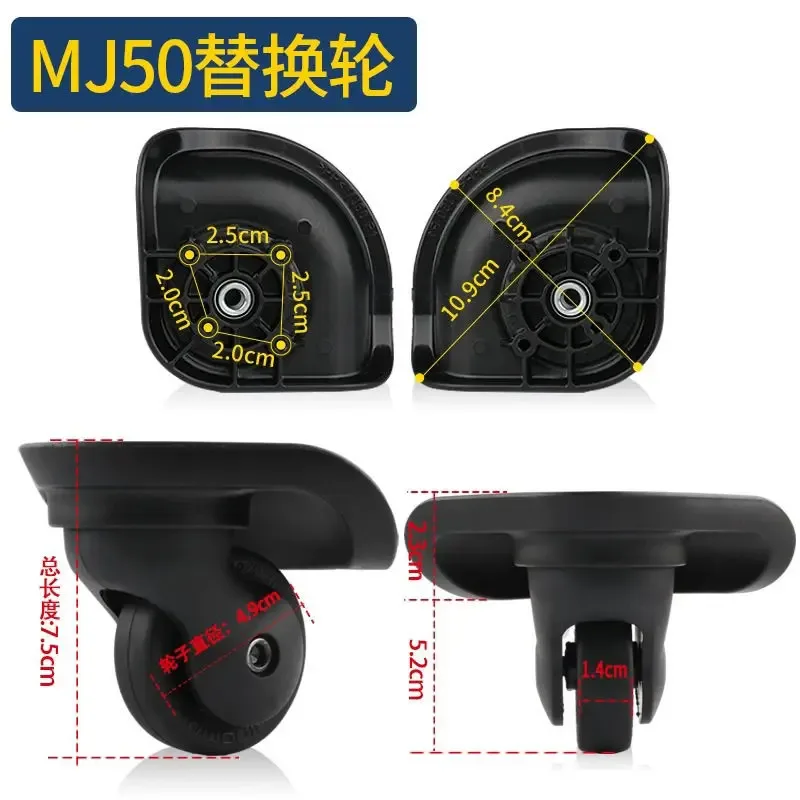 roulettes universelles hinomoto mj50 pour valise muji japan, remplacement de roulettes pivotantes pour bagages de voyage