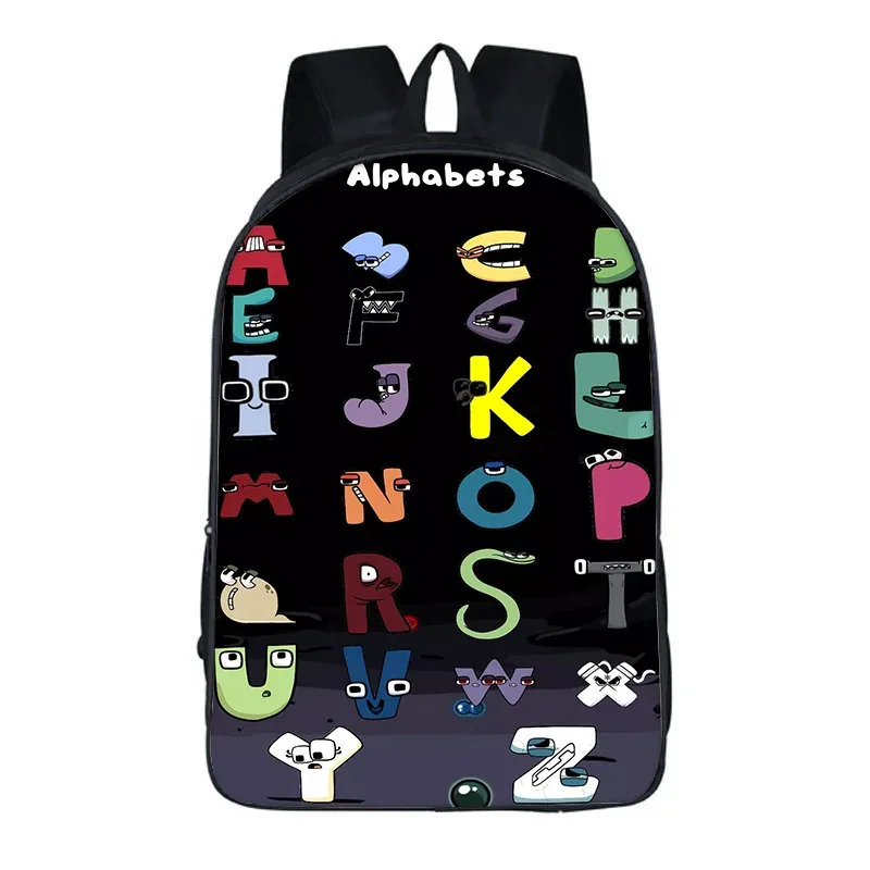 sac à dos alphabet lore avec périphériques de jeu, imprimé légende de lettres, sac à dos pour école primaire et secondaire