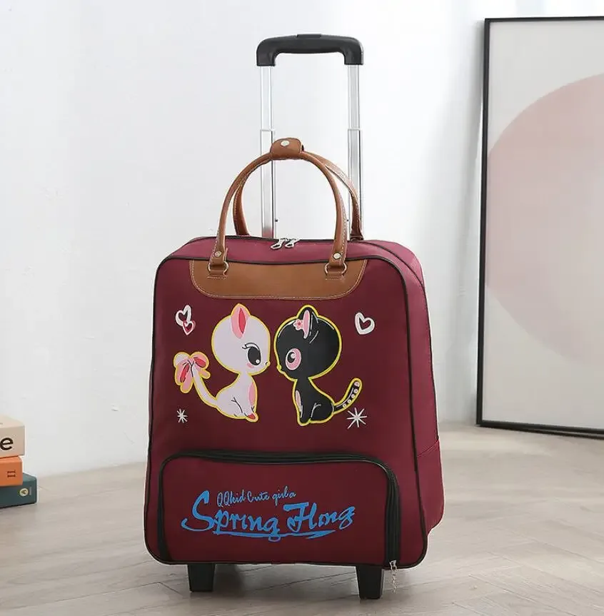 sac à roulettes de voyage pour femme, valise à roulettes, bagage à roulettes, marque, 20 po
