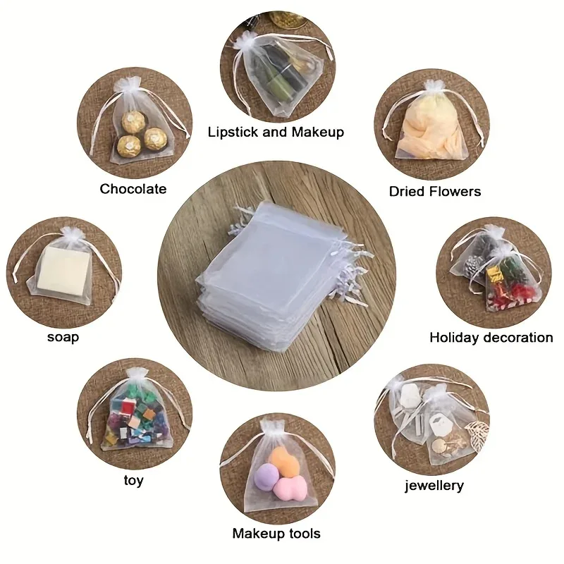 sacs de rangement pour bijoux, emballage cadeau, pour fête de mariage, sacs à cordon pour cadeaux