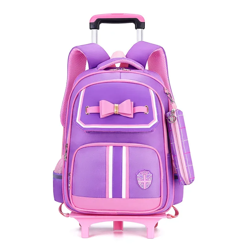 ensemble de sacs d'école pour enfants avec roues, sac à dos pour étudiants, sac de chariot d'école, sac à dos à roulettes pour filles