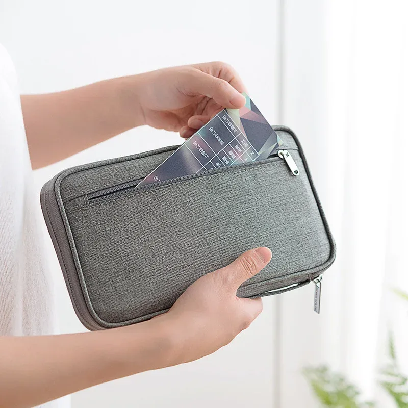 portefeuille de voyage porte-passeport familial multi-poches étui à documents étanche organisateur accessoires de voyage sac à documents porte-carte