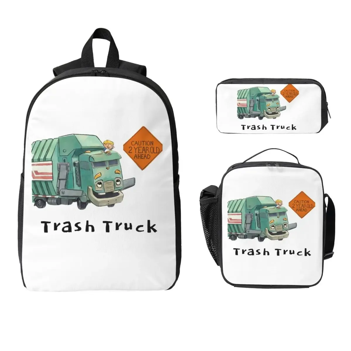 sac à dos de dessin animé hank and trash truck, sac d'école pour garçons et filles, sacs à bandoulière pour ordinateur, sac à déjeuner isolé 3ps, trousse à crayons