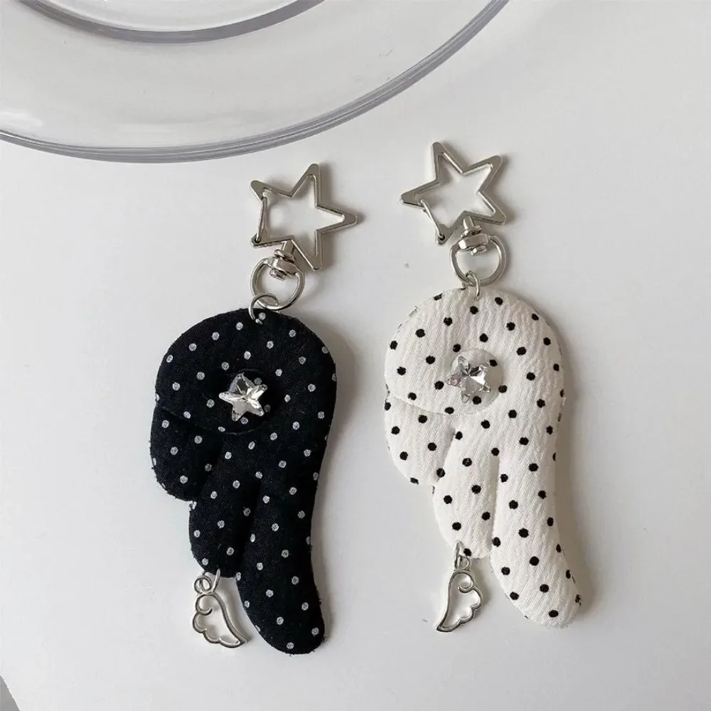 1pc porte-clés aile d'ange tendance polyvalent, pendentif de sac à pois, breloque de sac y2k avec fermoir étoile, décoration suspendue pour sac à dos et sac à main