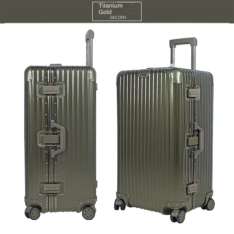 valise en alliage d'aluminium et de magnésium 100%, bagage métallique extra large, grande capacité, valise de voyage épaisse de 30 pouces, bagage de 32 pouces