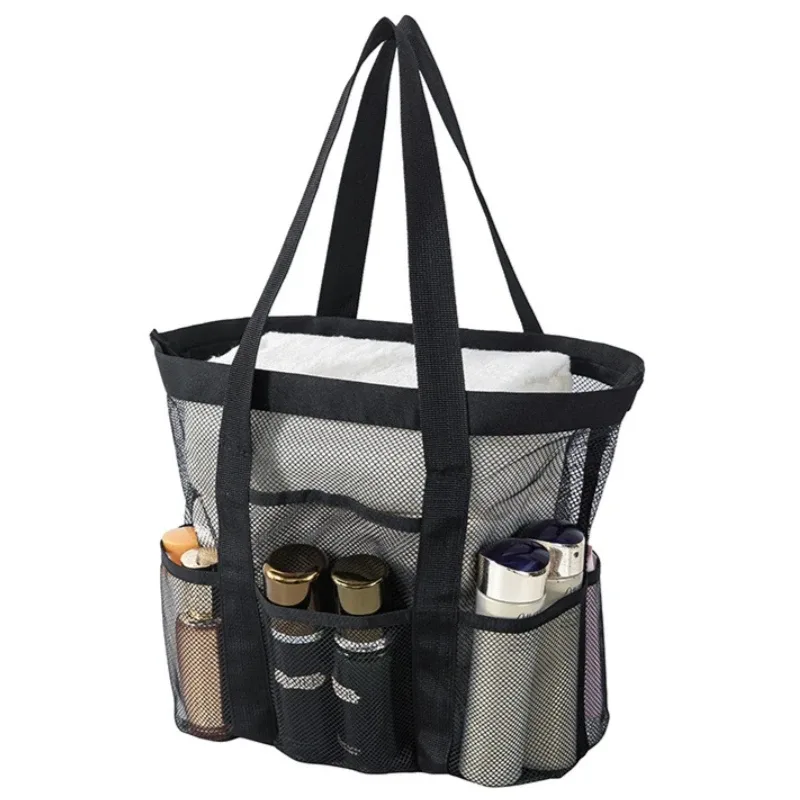 sac fourre-tout de plage grande capacité, sac à main en maille avec poches latérales de rangement, sac de transport portable pour les vacances en plein air et le quotidien