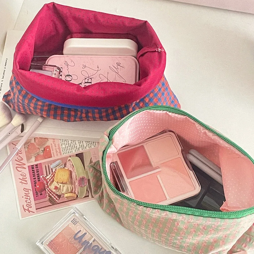 sac à main à cosmétiques en maille simple pour femmes, pochette de grande capacité, organisateur de voyage, sac de maquillage, mini rouge à lèvres, sac de rangement de maquillage