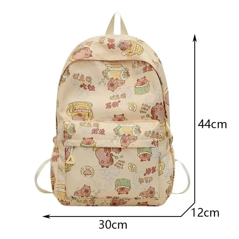 kawaii dessin animé capybara sac à dos drôle grande capacité capybara sac d'école étudiant pochette d'ordinateur sac à dos scolaire pour étudiant