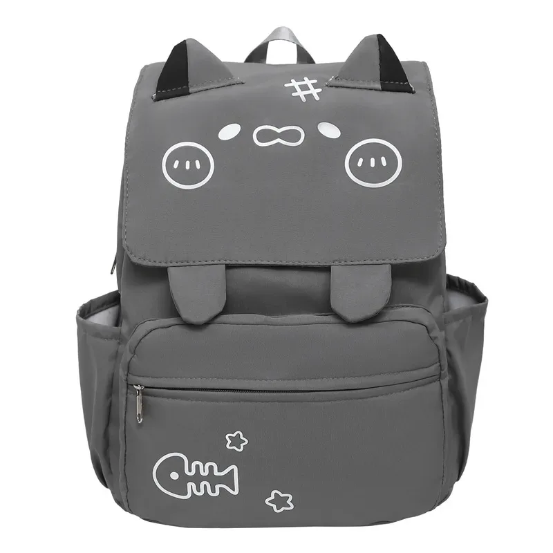 sac à dos chaton mignon harajuku kawaii poisson chat imprimé étudiant sac d'école hommes femmes dessin animé populaire grande capacité voyage sac à dos