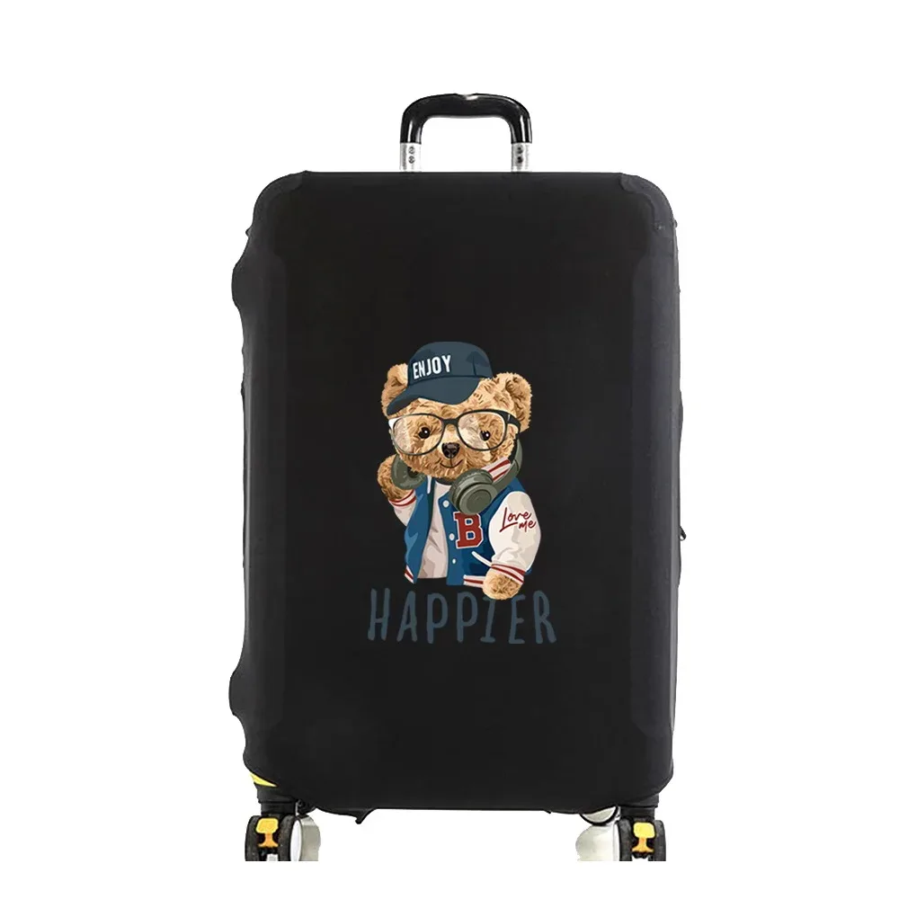 housse de protection pour bagages, pour chariot de 18 à 32 pouces, ensemble imprimé ours de sagesse de voyage, élasticité épaisse, housse anti-poussière anti-rayures