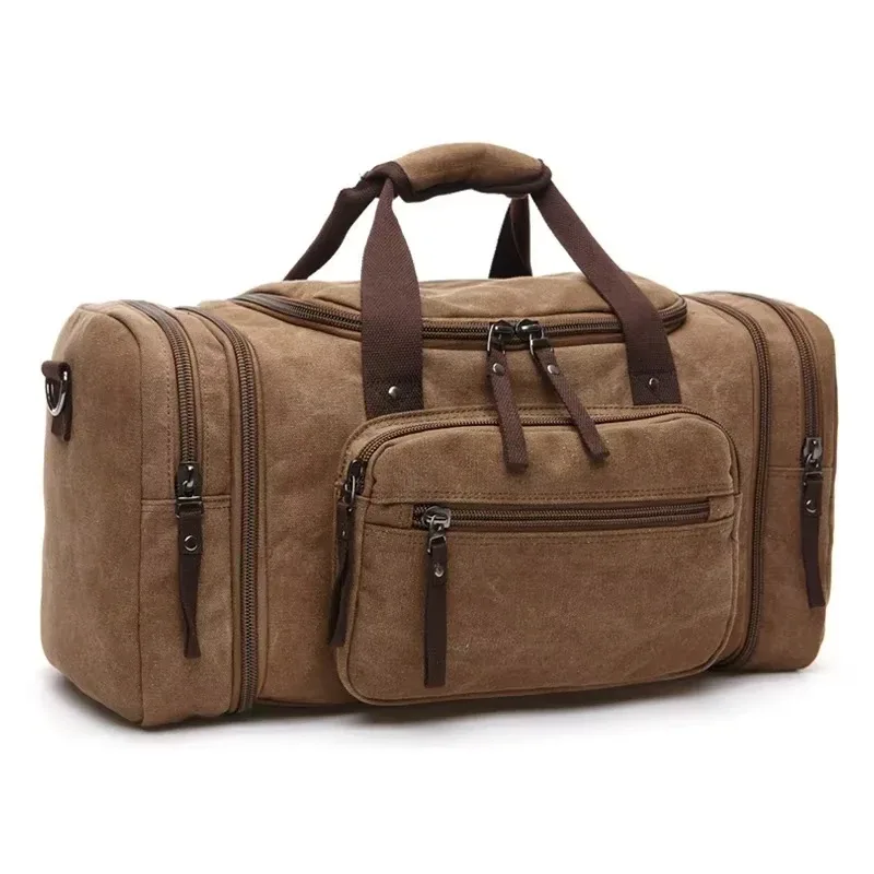 vintage canvas stylish travel bags large capacity carry on luggage bags men duffel bag travel tote weekend bag