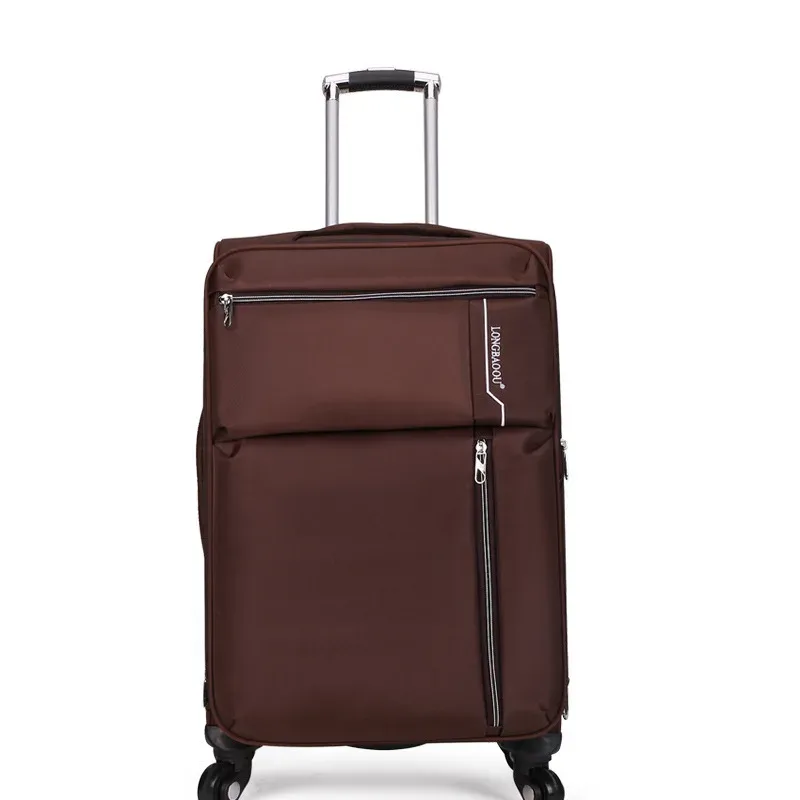Valise de Voyage à Roulettes avec Fermeture Éclair, Sac à Bagages à Roulettes pour Étudiant, Grande Capacité, Affaires, Oxford Grill