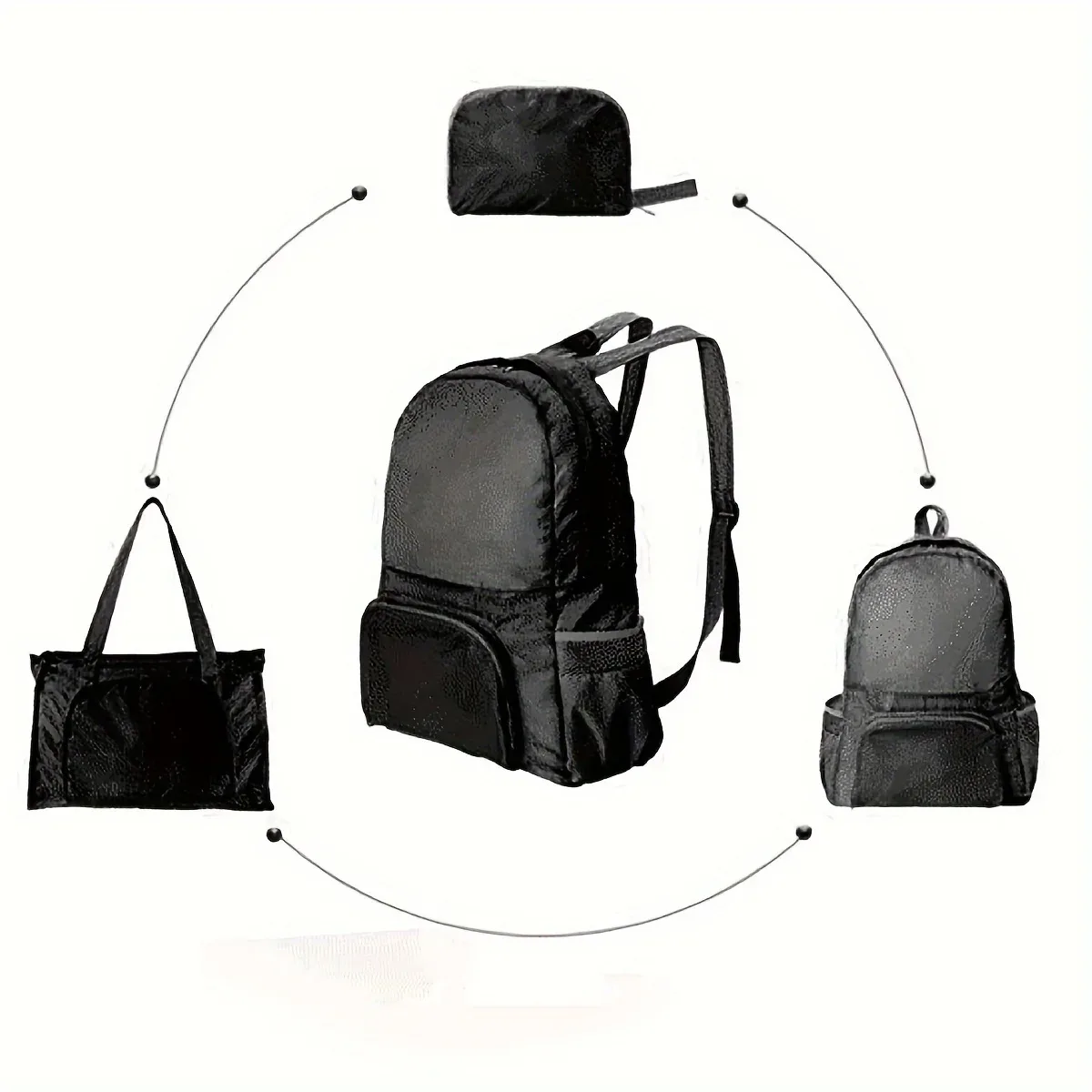 sac à dos léger en polyester imperméable, sac à dos pliable à double usage, sac de randonnée portable pour hommes et femmes