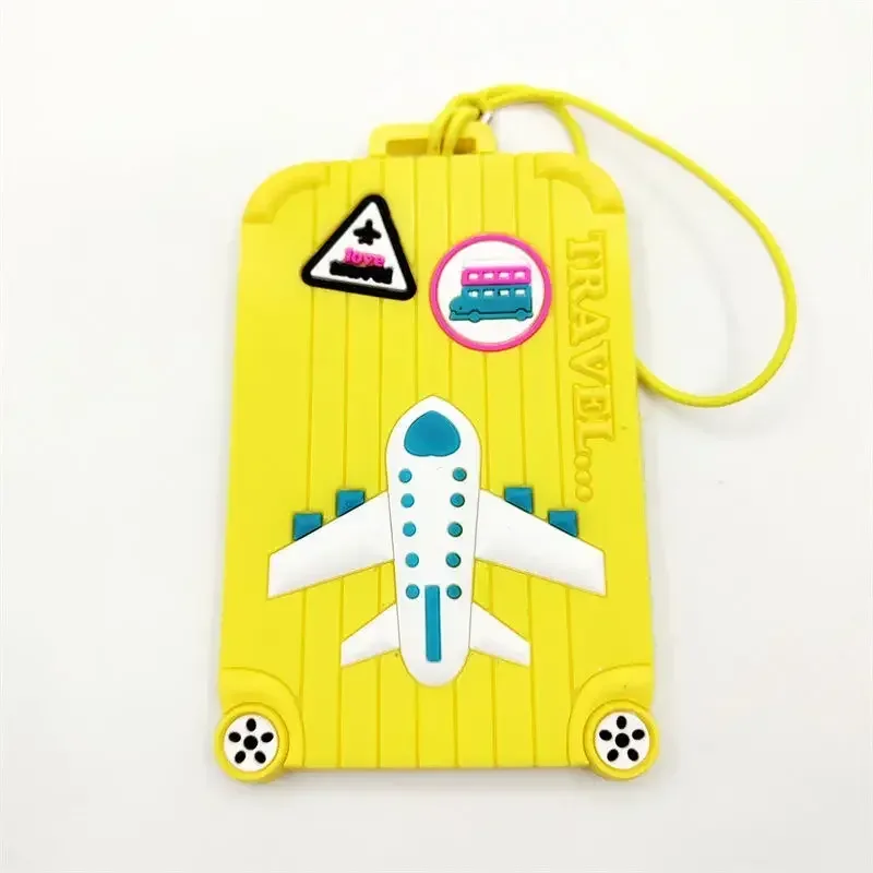 nouvelles étiquettes de bagages en pvc accessoires de voyage étiquettes de valise en silicone style de mode étiquette de voyage portable en silicone porte-adresse d'identification