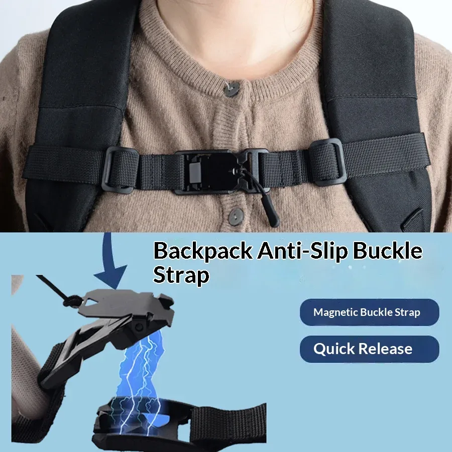 sangle de poitrine magnétique à dégagement rapide, réglable et détachable, accessoire pour sac à dos, pièces de sac tactique pour camping en extérieur