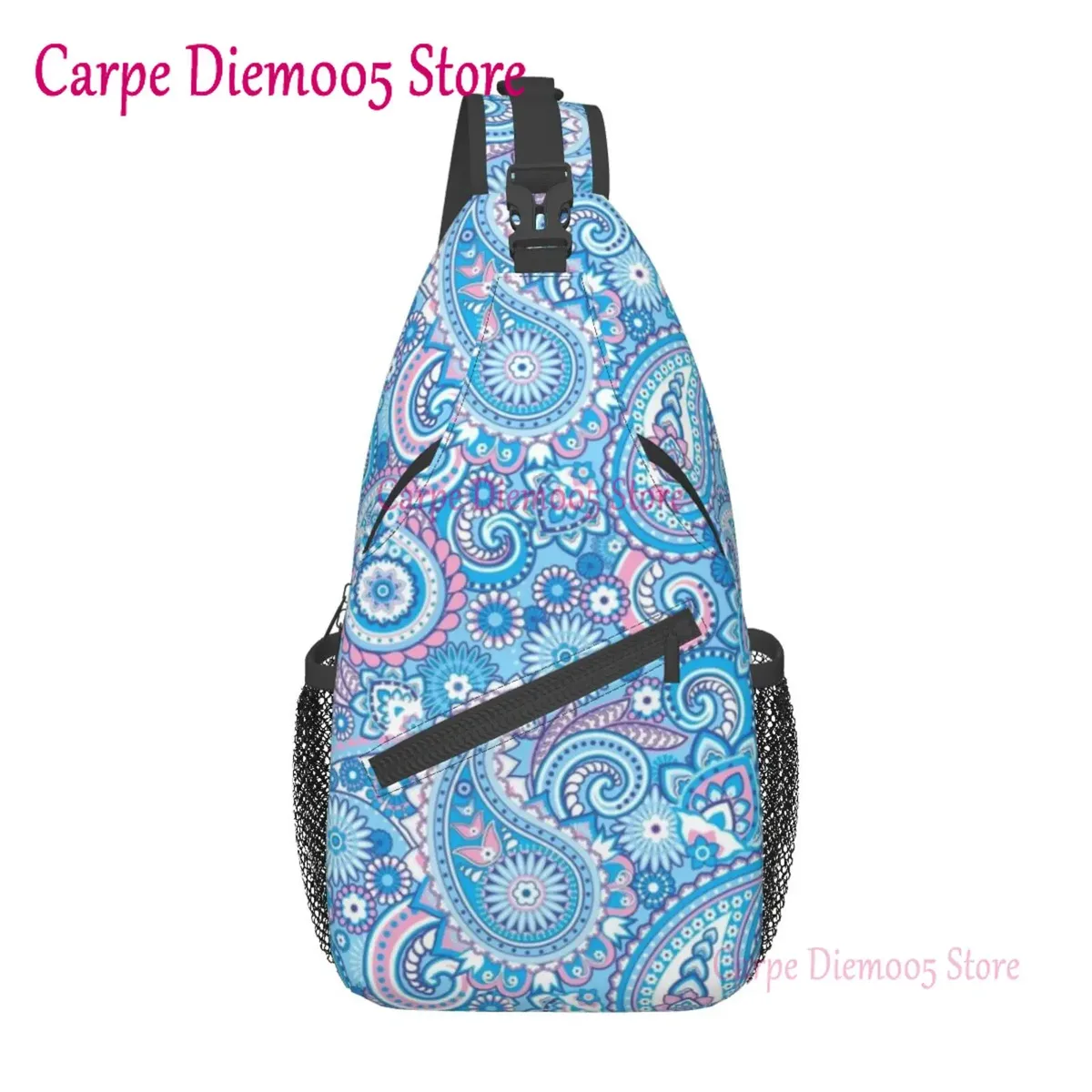 sac à dos bandana paisley chicano noir et blanc pour hommes, sac à bandoulière pour la randonnée