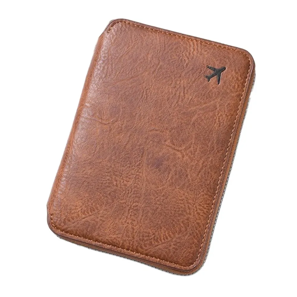 porte-passeport créatif en pu de couleur unie, antivol rfid, pour l'enregistrement à l'aéroport, portefeuille de voyage, porte-billets, clip pour passeport, pour hommes