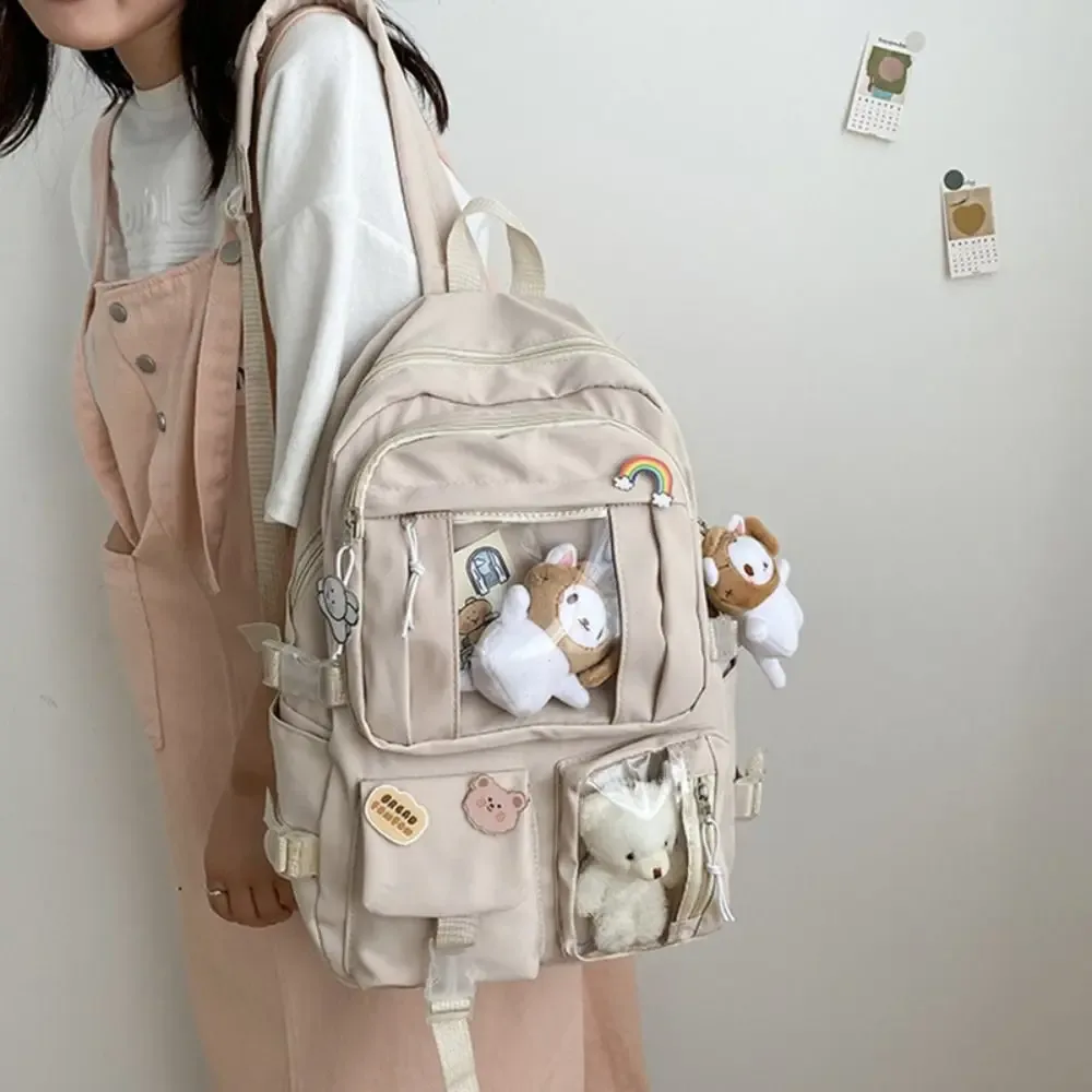 sac à dos d'école en nylon imperméable pour adolescents, sac à dos de grande capacité, sac à dos de voyage pour garçons et filles, sac à dos simple pour étudiants