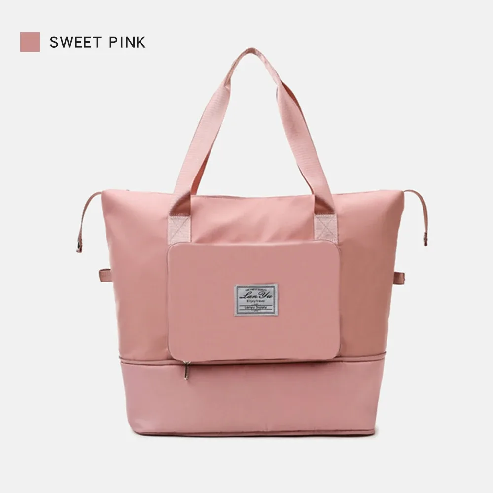 sac de voyage de grande capacité, sac de voyage pliable et extensible, séparation sèche et humide, sac de voyage portable pour la nuit