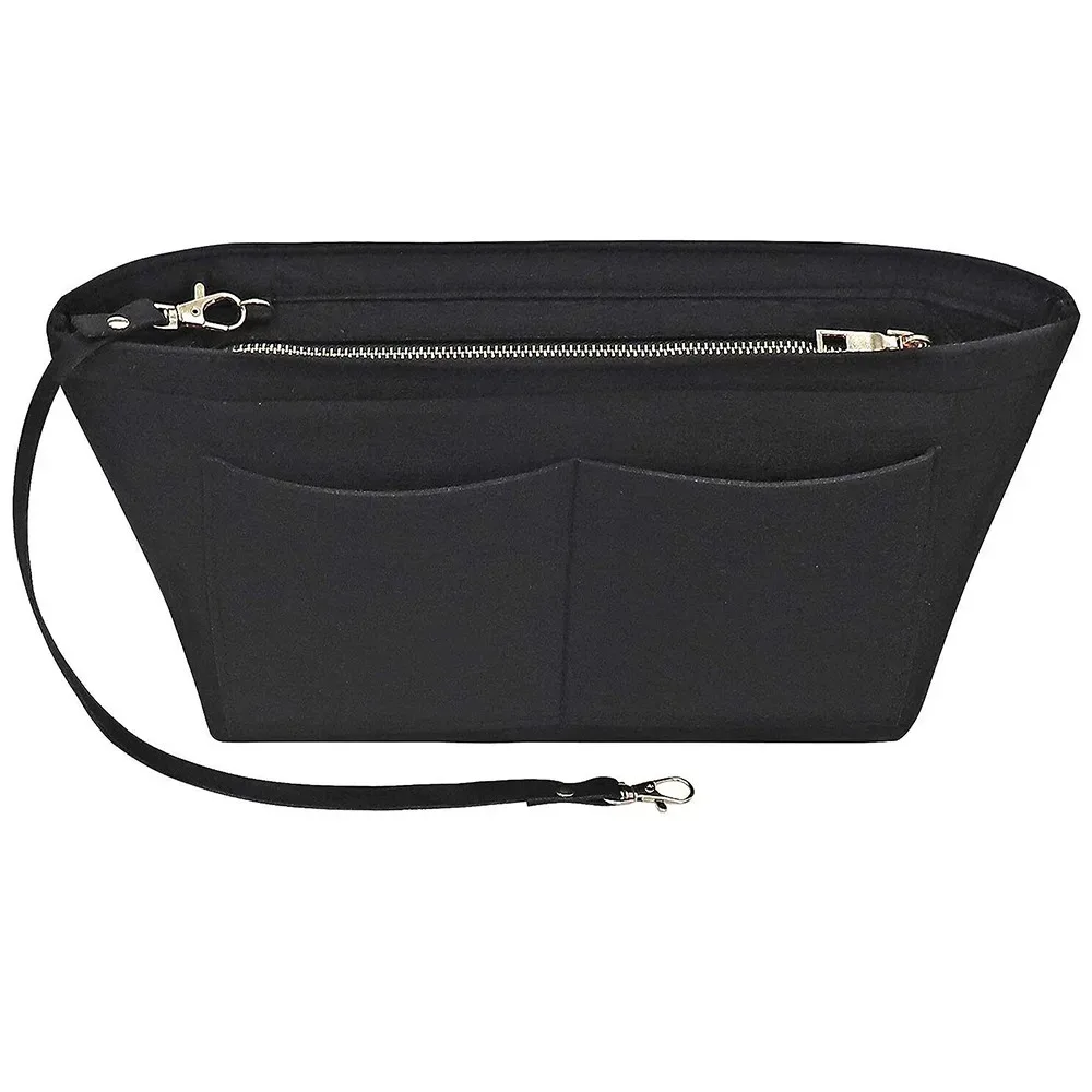 sac fourre-tout en feutre pour femmes, sac à main de voyage portable, sacs à cosmétiques, sac à main à doublure d'insertion, sacs de marque de stockage de poudres