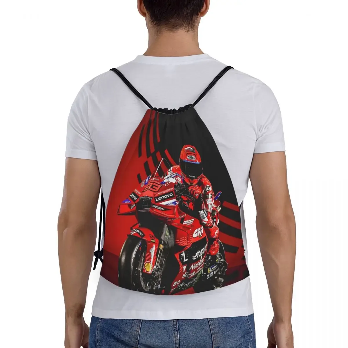 sacs à dos de course de moto marqueze, sacs décontractés à cordon, sacs de sport, sacs à livres pour homme, femme, école