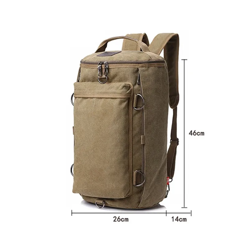 sac à dos en toile multifonctionnel pour hommes, sac à main de voyage, cartable de grande capacité, camping en plein air, sac à bandoulière initié portable