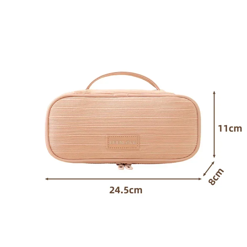 nouvelle trousse de maquillage en velours côtelé 2026 pour femme, grande capacité, sac carré multifonctionnel en velours pour soins de la peau, sac de rangement portable